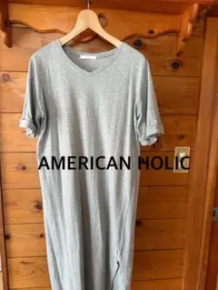 American HOLIC☆vネックロールアップ五分袖ワンピース　お値下げのサムネイル