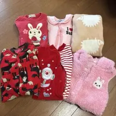 子供用女の子70 冬服まとめ売りロンパース・おくるみセット