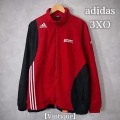 00s adidas トラックジャケット レッド×ブラック 3ラインy2k