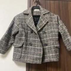 D. fesense チェック柄コート 110サイズ