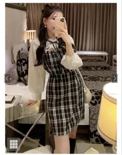 タイトミニワンピース長袖