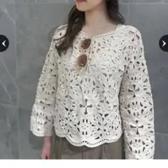 新品✨️タグ付き】Arpege story 刺繍 レース ブラウス シャツ M