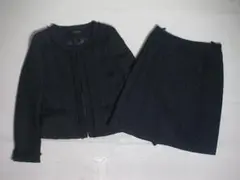 106214 a.v.v ノーカラースーツ　黒ラメ　38