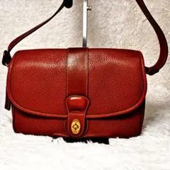 希少】VINTAGE COACH ターンロック 2way ショルダーバッグ 赤 - メルカリ