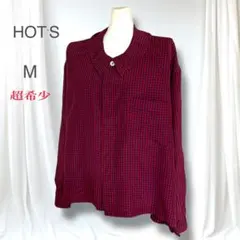 超希少　HOT’S レトロチェックシャツ 襟デザイン 冬重ね着 一点物　長袖　M