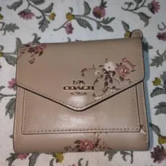 COACH フラワープリント 三つ折り財布