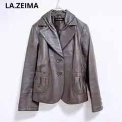 【ラ・ジーマ】LA.ZEIMA 　レザージャケット　ダークブラウン 　豚皮