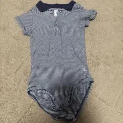 【81㎝】PETIT BATEAU ボーダー ポロロンパースのサムネイル