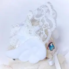 天使のヘッドドレス ボンネット風 ぬい服 いつぬい あんスタ 白