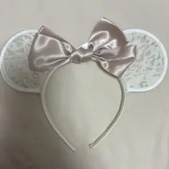 【匿名配送】ミニー リボン カチューシャ 白 ピンク