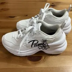 PUMA シリア モード フラワー 厚底スニーカー 23.5cm 407398