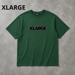 LARGE エクストララージ Tシャツ 半袖 緑 L センターロゴ サガラ刺繍のサムネイル
