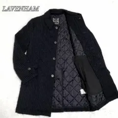 LAVENHAM ラベンハム　キルティング　ウールコート　英国製　ストライプ　S