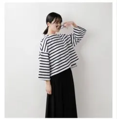 Traditional Weatherwearコットンボーダーワイドカットソー