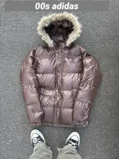 00s adidas ファーダウンジャケット