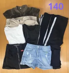 140 女の子　まとめ売り　秋冬　長袖　ラブトキ　ピンクラテ シンプル