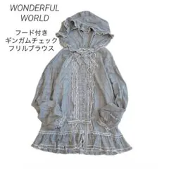ワンダフルワールド リボンがいっぱいギンガムチェックブラウス - メルカリ