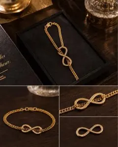 新品✨K18YG インフィニティ ブレスレット ダイヤ0.312ct 18cm - メルカリ