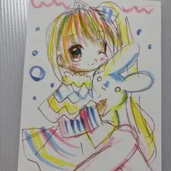 新作。手描きイラスト。イラストボード。兎と女の子