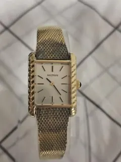 希少品　WALTHAM スクエア 18K　GP　ゴールド 手巻き時計のサムネイル