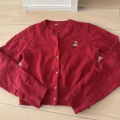リリーブラウン カーディガン ベア 刺繍　2023 レッド