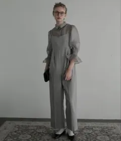 BONLECILL noirサロペットセットアップ パーティー 結婚式お呼ばれ