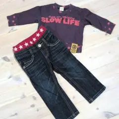 e.a.bトップスと3can4onデニムパンツセット 80size
