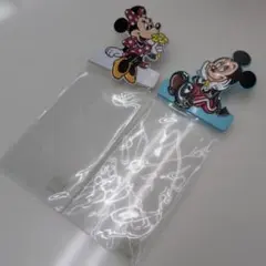 ミッキー ミニー クリアバッグ クリップ付きパスケース