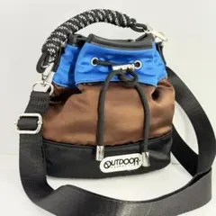 極美品✨ アウトドア 2way巾着バッグ サテン マルチカラー 斜め掛けのサムネイル