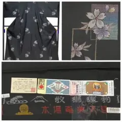 専用帯3912 3351 3729 3872 四点セット●東京ますいわ屋扱い 平和屋着物○本場大島紬 白大島 9マルキ 舞花文 ますいわ屋扱い