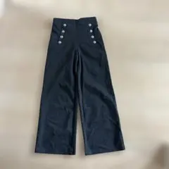 H&M ダークグレー　ストレッチワイドパンツ