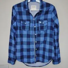 abercrombie キッズ 長袖シャツ XL 青チェック