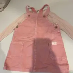 H&M ピンク コットンオーバーオール 80センチ
