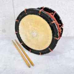 匿*望様 和太鼓 締太鼓 約30cm 木胴 バチ2本付き 中古 伝統楽器 - メルカリ
