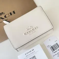 COACH コーチ　折り財布　チョーク　ホワイト　白色　三つ折り財布
