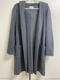 PLST フード付きグレーロングコート
