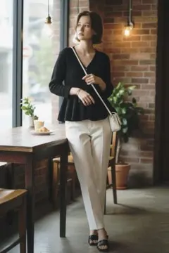 【流行のペプラムニット】カーディガン ニット 羽織り きれいめニット