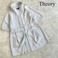 Theory セオリー コットン×ナイロン ハイネック ダブルジップ 半袖ニット