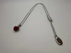 アビステ ABISTE ハート ネックレス クリスタル 赤 レッド系 シルバー系