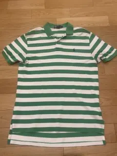 Polo by Ralph Lauren 緑白ストライプ ポロシャツ L