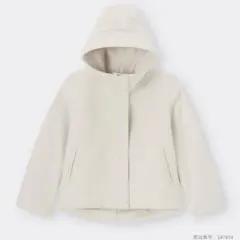 GU コージーメルトンショートフーディコート　NATURAL S