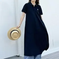 GEVACO ポロシャツ ロングワンピース ブラック