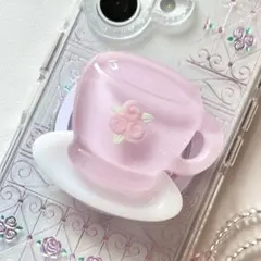 【現品のみ】グリップトック スマホグリップ 韓国 ティーカップ バレエコア