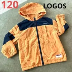 ☆120 LOGOS オレンジ フード付 中綿 コート 裏地ボア 防寒 秋冬☆