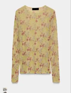 ZARA フローラルプリントニットトップス Sのサムネイル