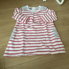 最終値下げ　プチバトー24m/86㎝　ボーダーワンピース