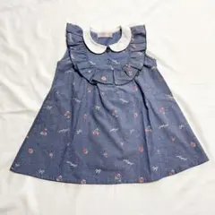 メゾピアノ　【90】　ノースリーブワンピース　デニム　女の子　夏服