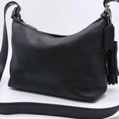 未使用級 COACH コーチ ショルダーバッグ 斜め掛け レザー 9188 黒