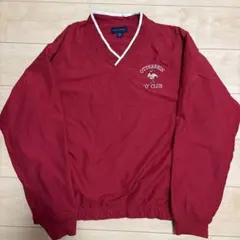 LANDS'END/赤 Vネック ナイロンジャケット