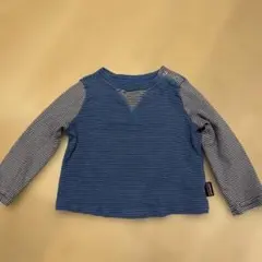 patagonia 青と白のストライプ Tシャツ